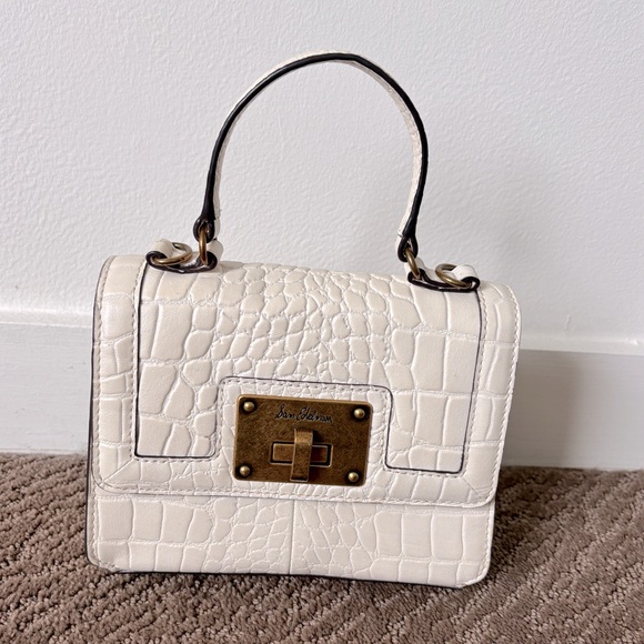 Sam Edelman White Croc-Embossed Bag - Picture 1 of 4
